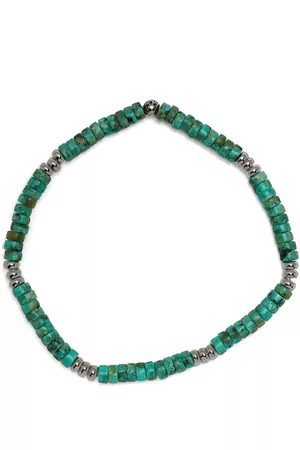 Nialaya Men Bracelets - Bead-charm topaz bracelet