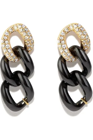 Shay 18kt yellow diamond and ceramic earrings