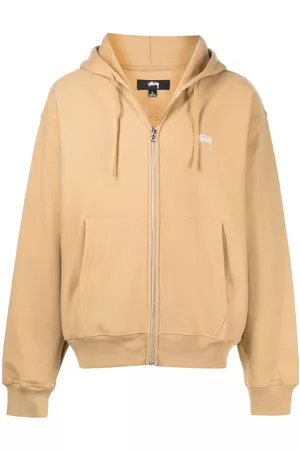STUSSY Men Sweatshirts - Stock-logo zip-up hoodie