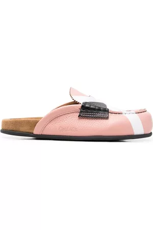 College Slip-on leather mules