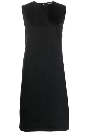 RAF SIMONS Sleeveless logo-patch shift dress