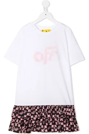 OFF-WHITE Logo-print ruffle dress