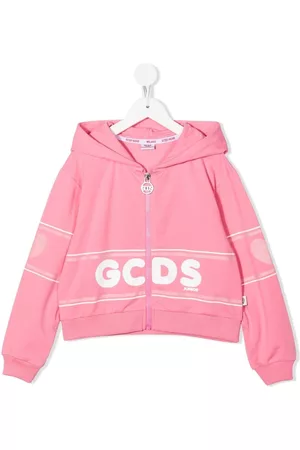 GCDS Logo-print zip-up hoodie