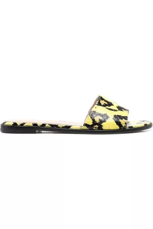 Scarosso Graphic-print leather sliders