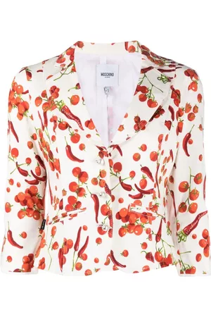 Moschino 2000s fruit-print single-breasted jacket