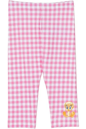 MONNALISA Tweety-print checked leggings