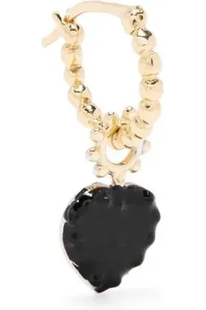Gaya 18kt yellow heart charm single hoop earring