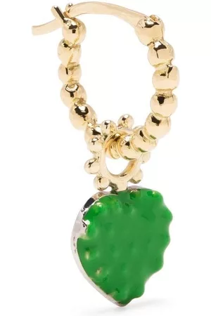 Gaya 18kt yellow heart charm single hoop earring