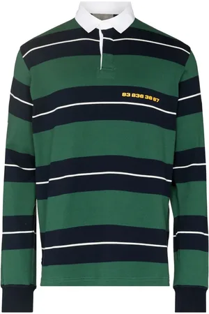 VTMNTS Barcode-print striped polo shirt