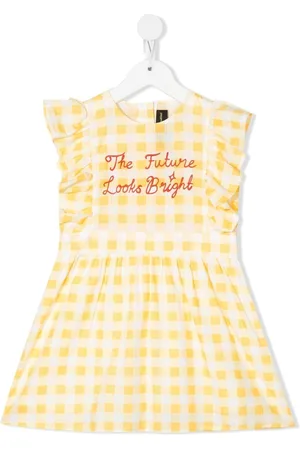 Mini Rodini Slogan gingham shift dress