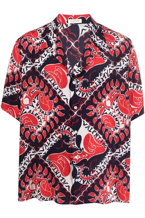 VALENTINO GARAVANI Bandana-print short-sleeve silk shirt
