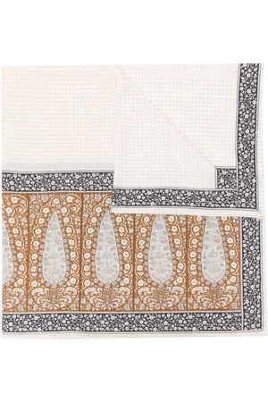 Saint Laurent 1970s check floral-print scarf