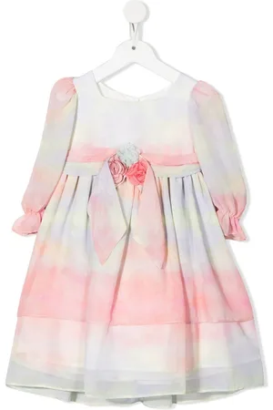 PATACHOU Tie-dye floral-appliqué dress