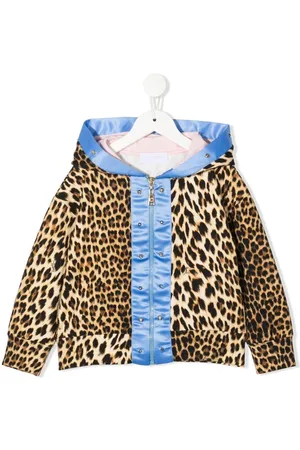 Roberto Cavalli Leopard-print zip-up hoodie