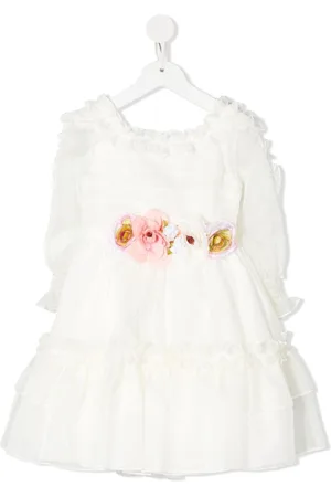 PATACHOU Floral-appliqué ruched-detail dress
