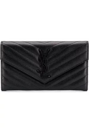 Saint Laurent Large Monogram Flap Wallet - Grey