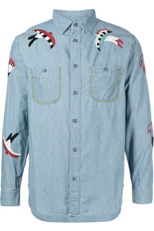 KAPITAL Swallow-embroidered work shirt