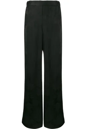 Salvatore Ferragamo Tonal floral high-rise trousers