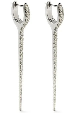 Melissa Kaye 18kt white gold large Lola Needle diamond earrings