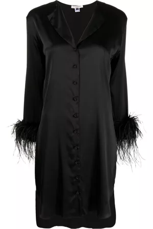 Gilda & Pearl Camille feather-trim shirt dress