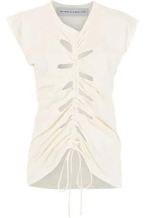 Gloria Coelho Cut-out drawstring T-shirt