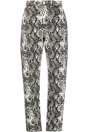 The Attico Tapered snakeskin-effect trousers