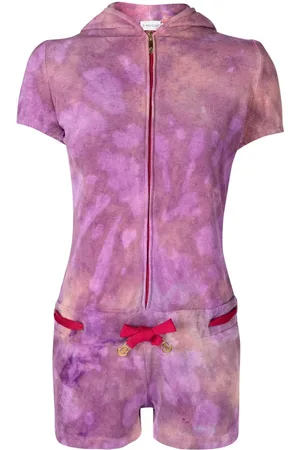 Stain Shade Tie-dye hooded playsuit