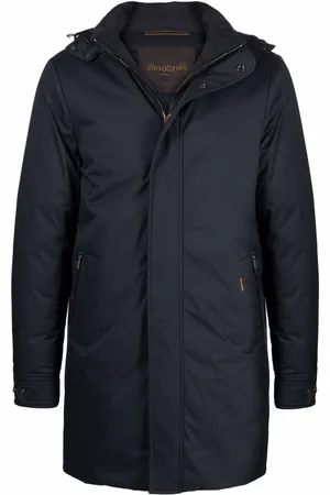 MOORER Zip-up hooded down jacket