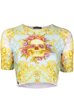 Philipp Plein Baroque-print crop-top