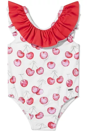 PATACHOU Cherry-print ruffled swimsuit
