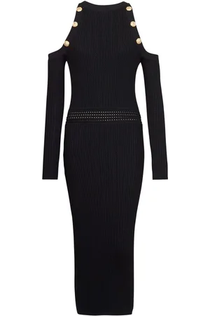 Balmain Cold-shoulder midi dress