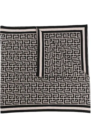 Balmain Monogram-motif merino scarf