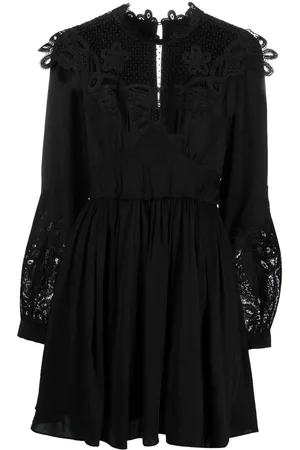 Self-Portrait Guipure-lace empire-line dress