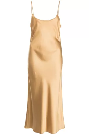 Voz Metallic silk midi slip dress