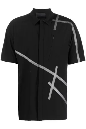 HELIOT EMIL Striped-detail short-sleeve shirt