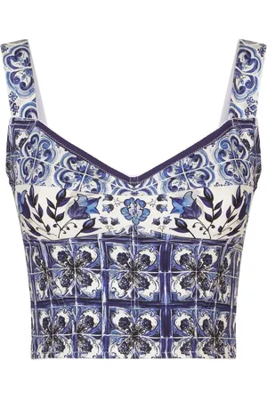 Dolce & Gabbana Majolica-print corset top