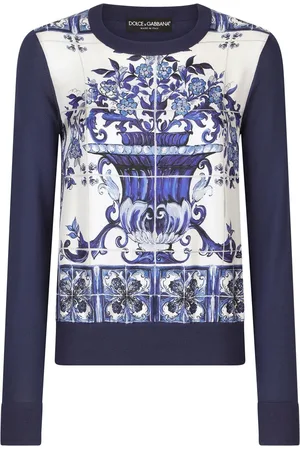 Dolce & Gabbana Majolica-print silk jumper