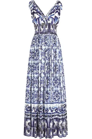 Dolce & Gabbana Majolica-print poplin maxi dress