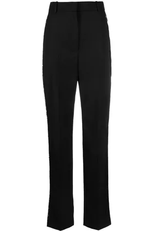 Alexander McQueen Lace-panel tailored-cut trousers