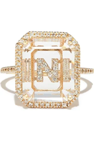 Mateo 14kt yellow N Initial diamond ring