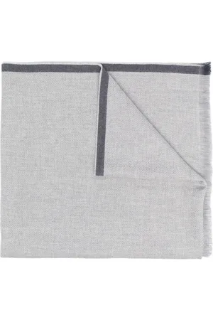 Brunello Cucinelli Contrast-trim frayed-edge scarf