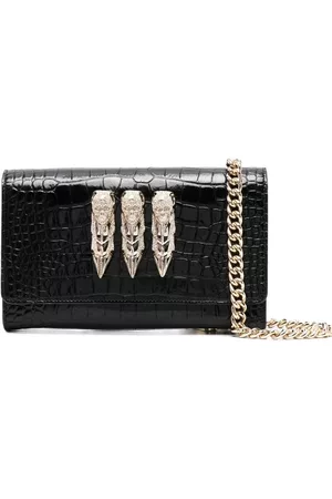 Philipp Plein Crocodile-embossed crossbody clutch bag