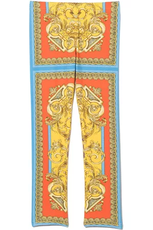 VERSACE Girls Leggings - Barocco Goddess-print stretch leggings