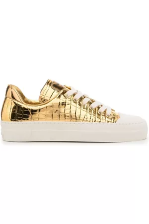 Tom Ford Crocodile-embossed metallic sneakers