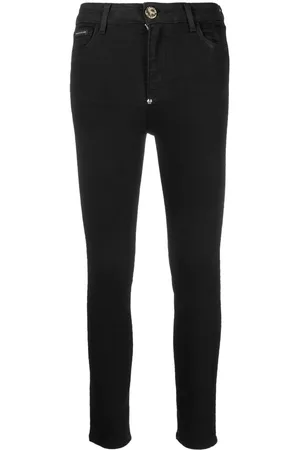 Philipp Plein Metallic skull skinny jeans