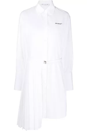 OFF-WHITE Asymmetric pleated shirt dress