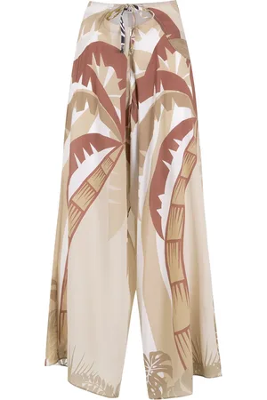 AMIR SLAMA Tropical print wide leg trousers