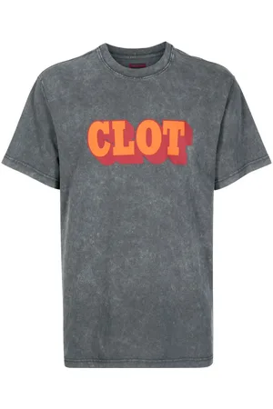 CLOT Logo-print acid wash T-shirt