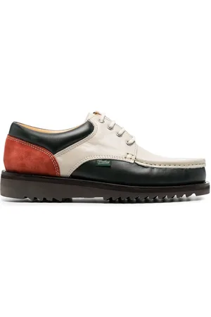 Paraboot Men Loafers - Colour-block panel lace-up loafers