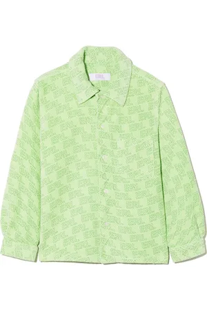 ERL Logo-print corduroy shirt